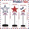 3 Pcs 4th of July Star Table Decor Memorial Day Patriotic Wooden Sign Red White Blue Star Block Tall Standing for Independence Day Table Home Kitchen